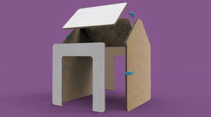 geometry for 3-4 year olds with cardboard house