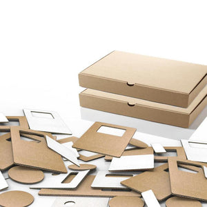 geometric cardboard pieces for model making, maker space materials and STEAM education
