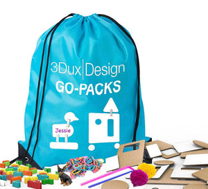 3dux design travel bag and maker material kit  with content shown