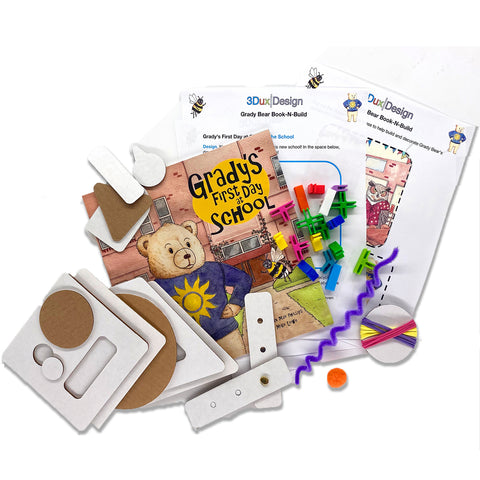 Grady Bear Goes to School Book-N-Build Set