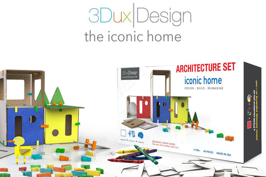 modern house model for early STEM learning and geometry engineering