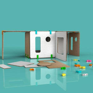 children's architectural model house building kit with cardboard and connectors