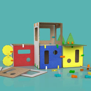 3duxdesign modhaus painted in primary colors building kit for STEAM education