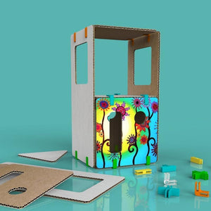 diy sustainable model house building kit for children with cardboard and connectors